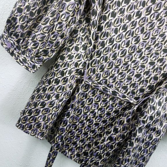 Worthington Women's Purple & Silver Tie Back Bishop Sleeve Shirt Top Blouse - Picture 13 of 16